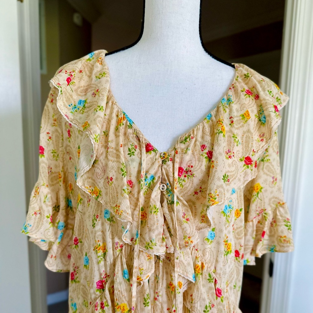 🌸 SPELL 🌸 Fleur Flutter Sleeve Mini Dress SMALL - Picture 5 of 10